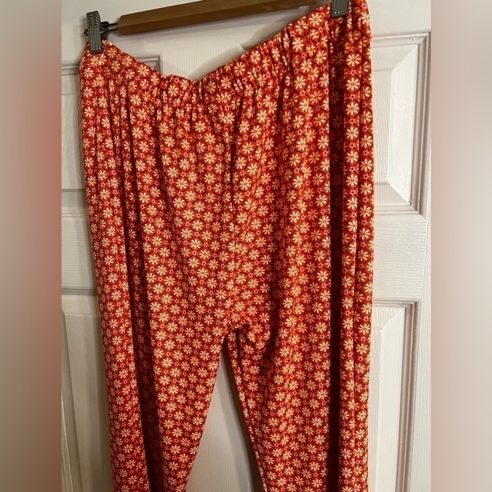 Wild Fable Orange Patterned Flare Pants - Picture 10 of 12